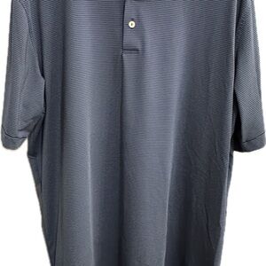 Peter Millar Navy Blue Pinstripe Polo Shirt